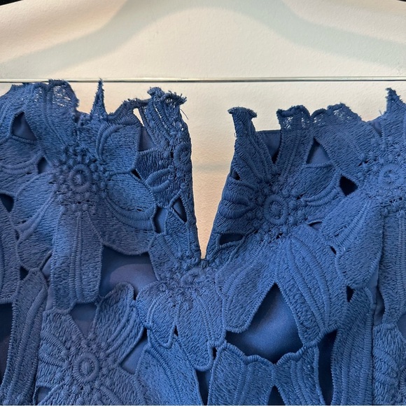 Saylor x Free People Dahlia Dress Blue Off the Shoulder Lace Cocktail Wedding - Picture 5 of 14